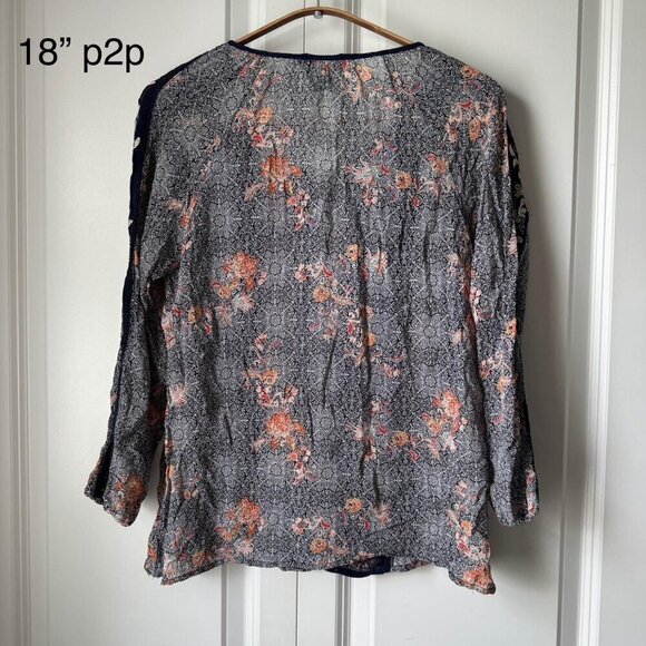 Lucky Brand Boho embroidered peasant top - Picture 2 of 6